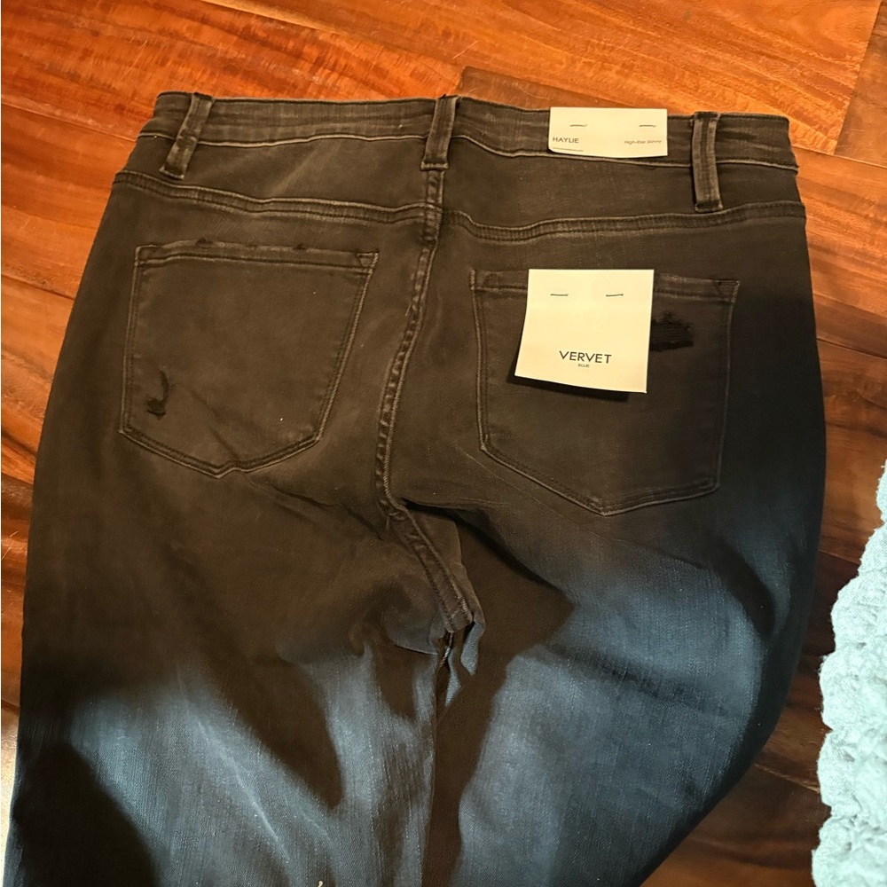 VERVET by Flying Monkey Haylie High Rise  Distressed Black Jeans 32‎ NWT (0770) - Picture 7 of 9